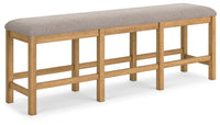 Thumbnail for Havonplane - Brown - Xl Counter Height Upholstered Dining Bench - Tony's Home Furnishings