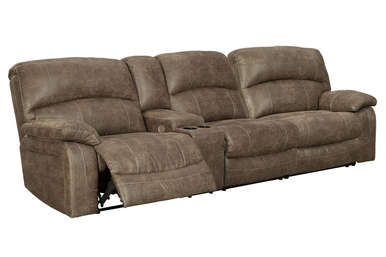 Segburg - Driftwood - 2-Piece Power Reclining Sectional Tony's Home Furnishings Furniture. Beds. Dressers. Sofas.