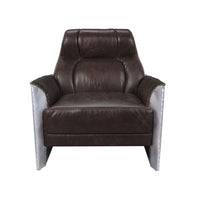 Brancaster - Accent Chair - Espresso Top Grain Leather & Aluminum - Tony's Home Furnishings