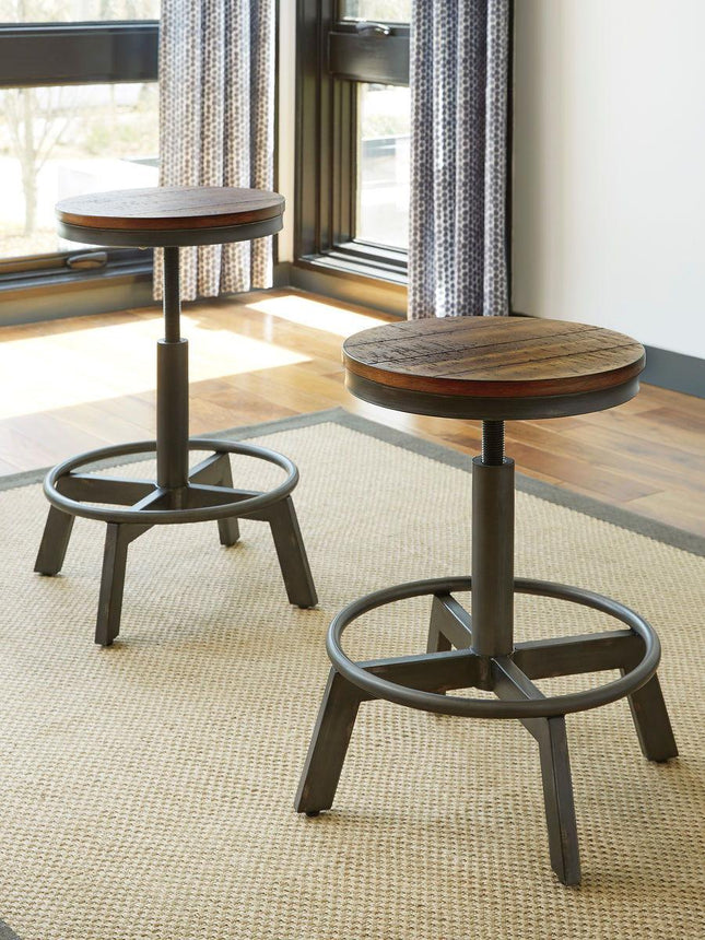 Torjin - Dark Brown - 3 Pc. - Long Counter Table, 2 Stools Signature Design by Ashley® 