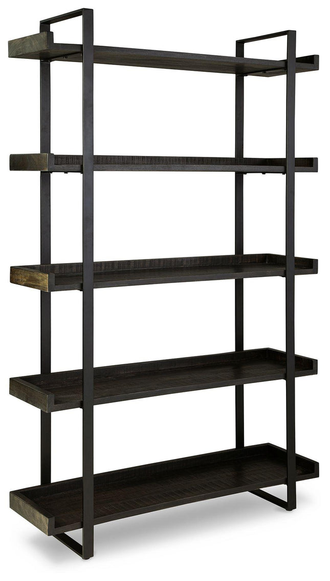 Kevmart - Grayish Brown / Black - Bookcase Signature Design by Ashley® 