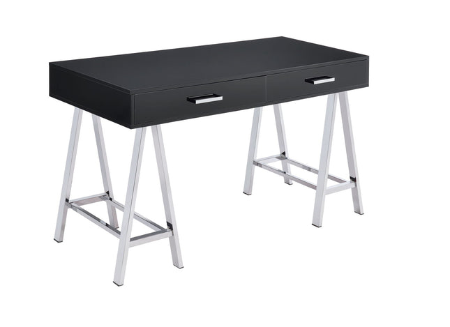 Coleen - Desk - Black High Gloss & Chrome - Tony's Home Furnishings