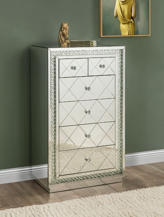 Nysa - Cabinet - Mirrored & Faux Crystals Inlay - Tony's Home Furnishings