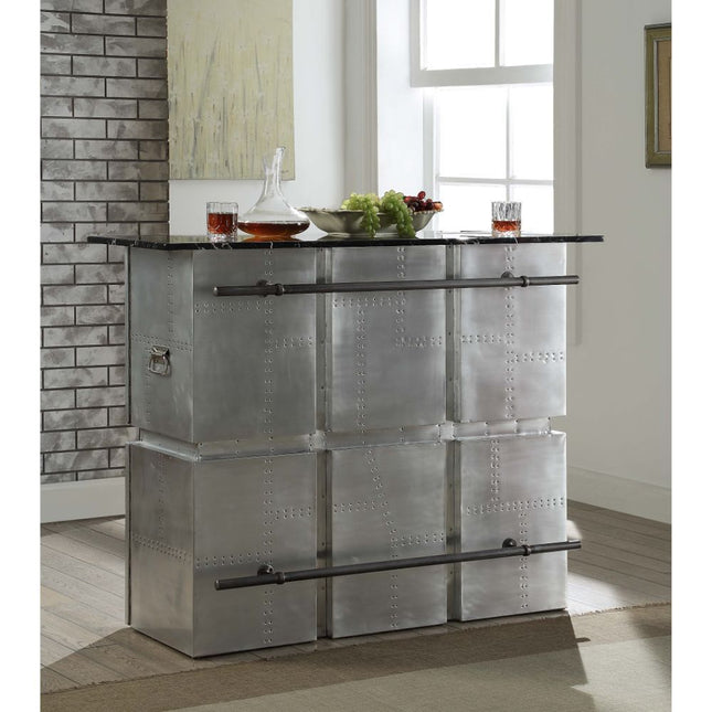 Brancaster - Bar Table - Marble & Aluminum - Tony's Home Furnishings