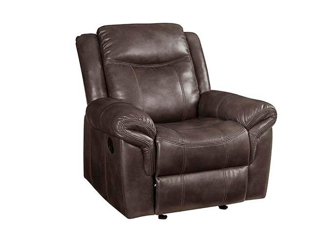 Lydia - Glider Recliner - Brown Leather Aire - Tony's Home Furnishings