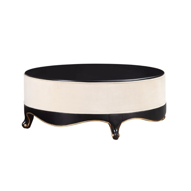 Sheridan - Cocktail Table - Cream Fabric & Black - Tony's Home Furnishings