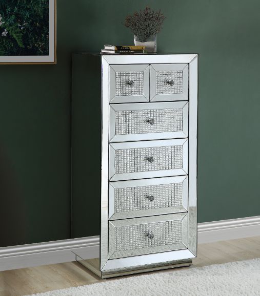 Ornat - Cabinet - Mirrored & Faux Diamonds Inlay - Tony's Home Furnishings