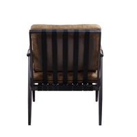 Thumbnail for Anzan - Accent Chair - Berham Chestnut Top Grain Leather & Matt Iron Finish - Tony's Home Furnishings