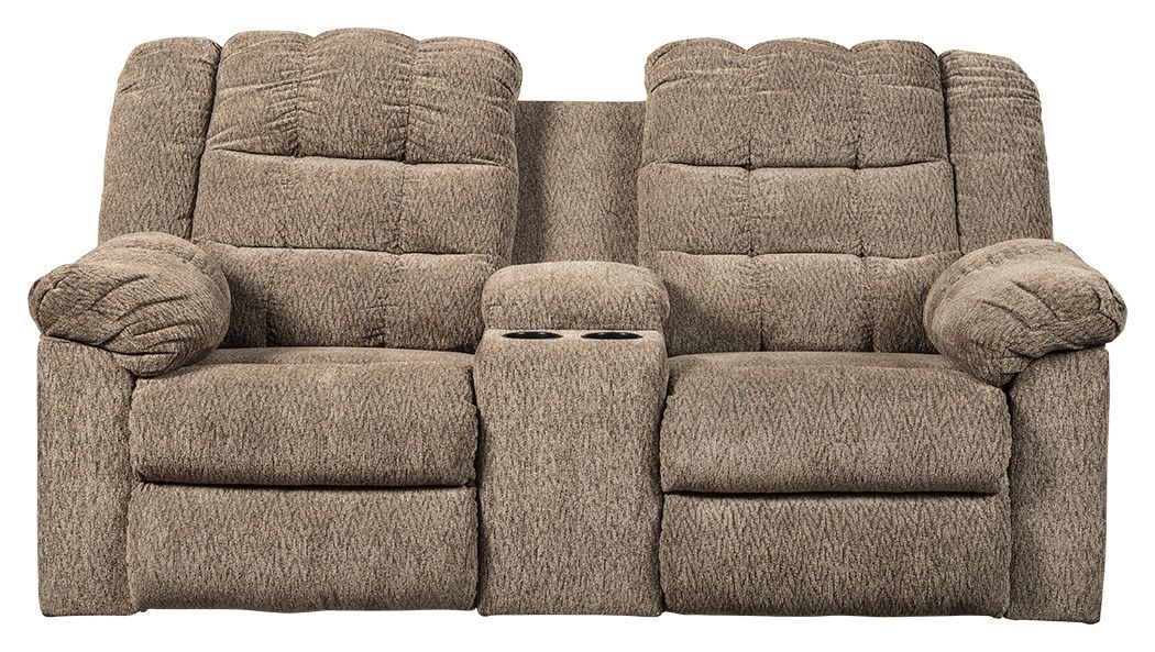 Workhorse - Cocoa - Dbl Rec Loveseat W/Console - Tony's Home Furnishings