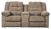 Thumbnail for Workhorse - Cocoa - Dbl Rec Loveseat W/Console - Tony's Home Furnishings