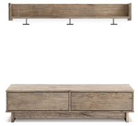 Thumbnail for Oliah - Natural - Bench With Coat Rack Tony's Home Furnishings Furniture. Beds. Dressers. Sofas.