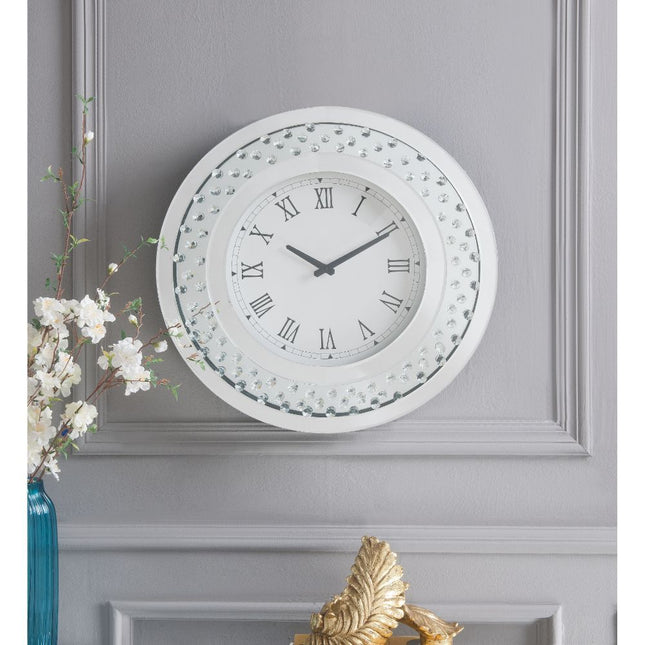 Nysa - Wall Clock - Mirrored & Faux Crystals - 20" - Tony's Home Furnishings