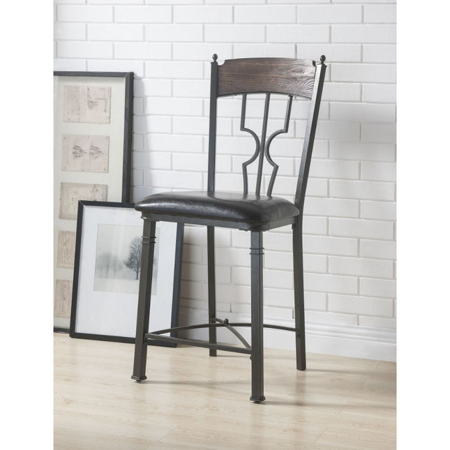 Lynlee - Counter Height Chair (Set of 2) - Espresso PU & Dark Bronze - Tony's Home Furnishings