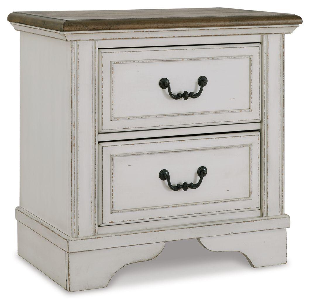 Brollyn - White / Brown / Beige - Two Drawer Night Stand Tony's Home Furnishings Furniture. Beds. Dressers. Sofas.
