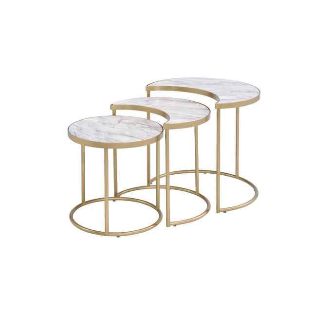 Anpay Coffee Table - Faux Marble & Gold - Tony's Home Furnishings