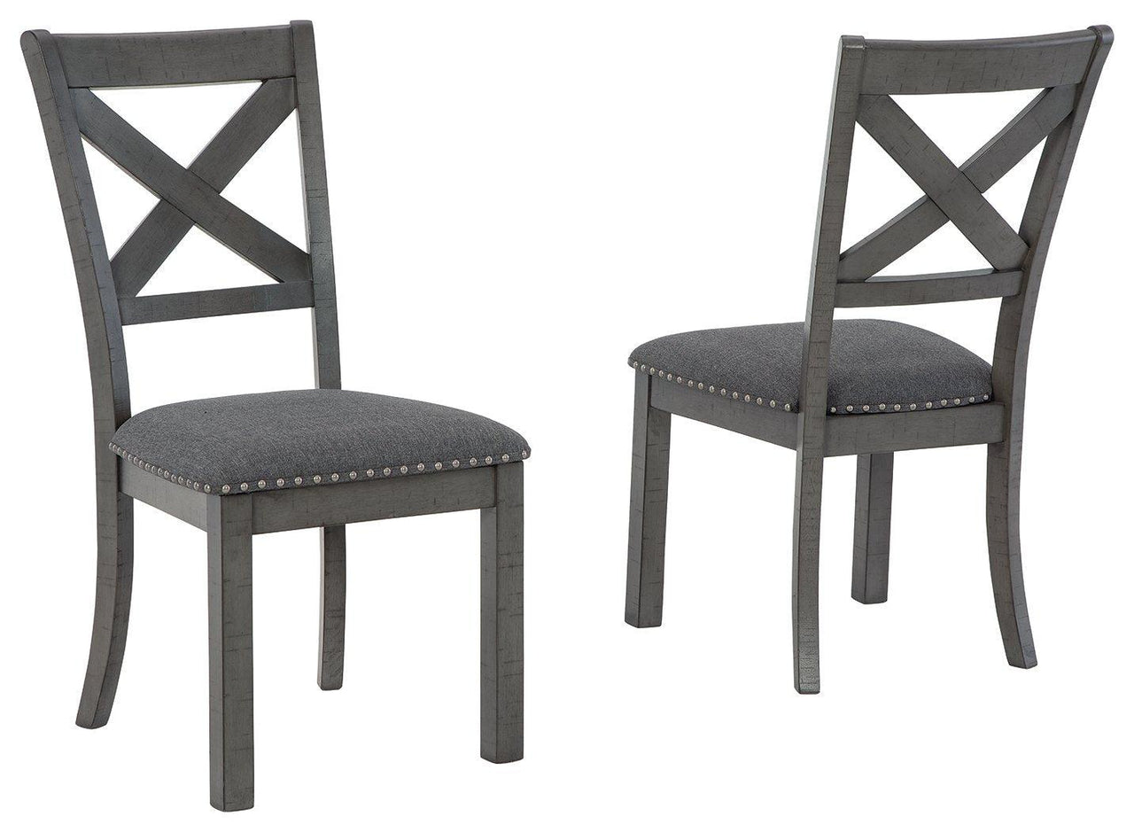 Myshanna - Gray - Dining Uph Side Chair (Set of 2) Tony's Home Furnishings Furniture. Beds. Dressers. Sofas.