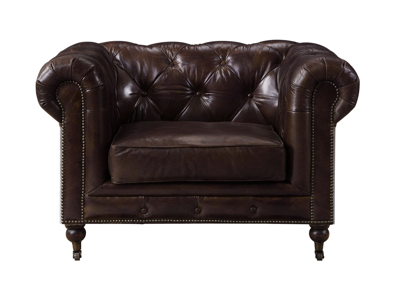 Aberdeen - Chair - Vintage Brown Top Grain Leather - Tony's Home Furnishings