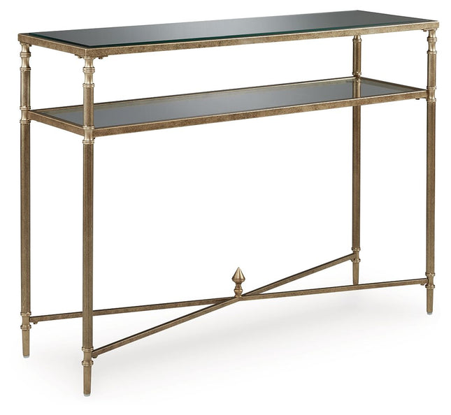 Cloverty - Aged Gold Finish - Sofa Table - Tony's Home Furnishings