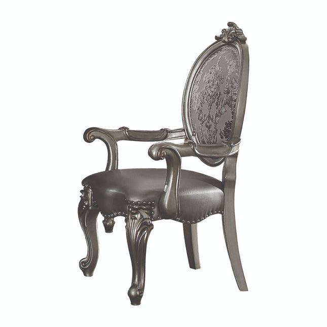 Versailles - Chair (Set of 2) - Silver PU & Antique Platinum - Tony's Home Furnishings