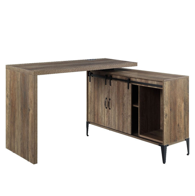 Zakwani - Writing Desk - Rustic Oak & Black Finish - 36" - Tony's Home Furnishings