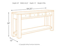 Thumbnail for Gavelston - Black - Sofa Table - Tony's Home Furnishings