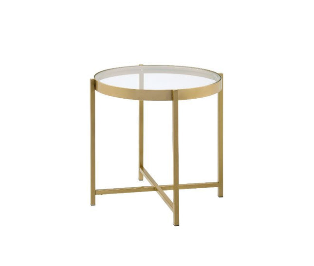 Charrot - End Table - Gold Finish - Tony's Home Furnishings