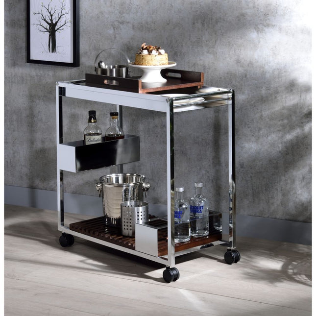 Lisses - Serving Cart - Chrome - Tony's Home Furnishings