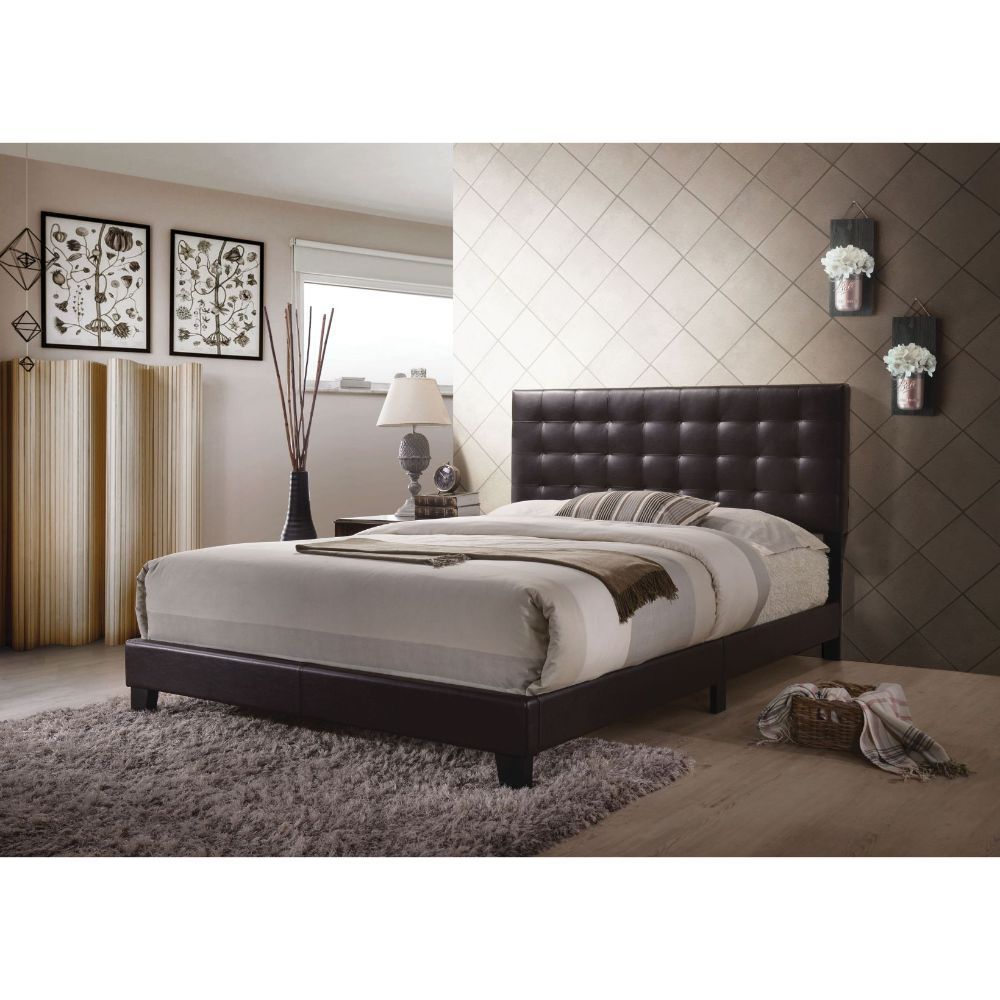 Masate - Queen Bed - Espresso PU - Tony's Home Furnishings