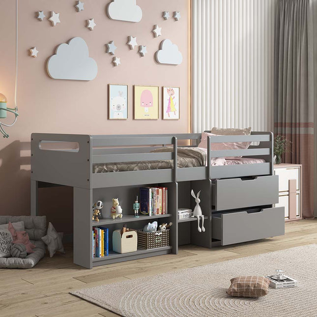 Fabiana - Twin Loft Bed - Gray Finish - Tony's Home Furnishings