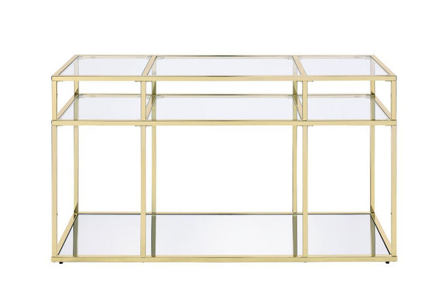 Uchenna - Accent Table - Clear Glass & Gold Finish - 30" - Tony's Home Furnishings