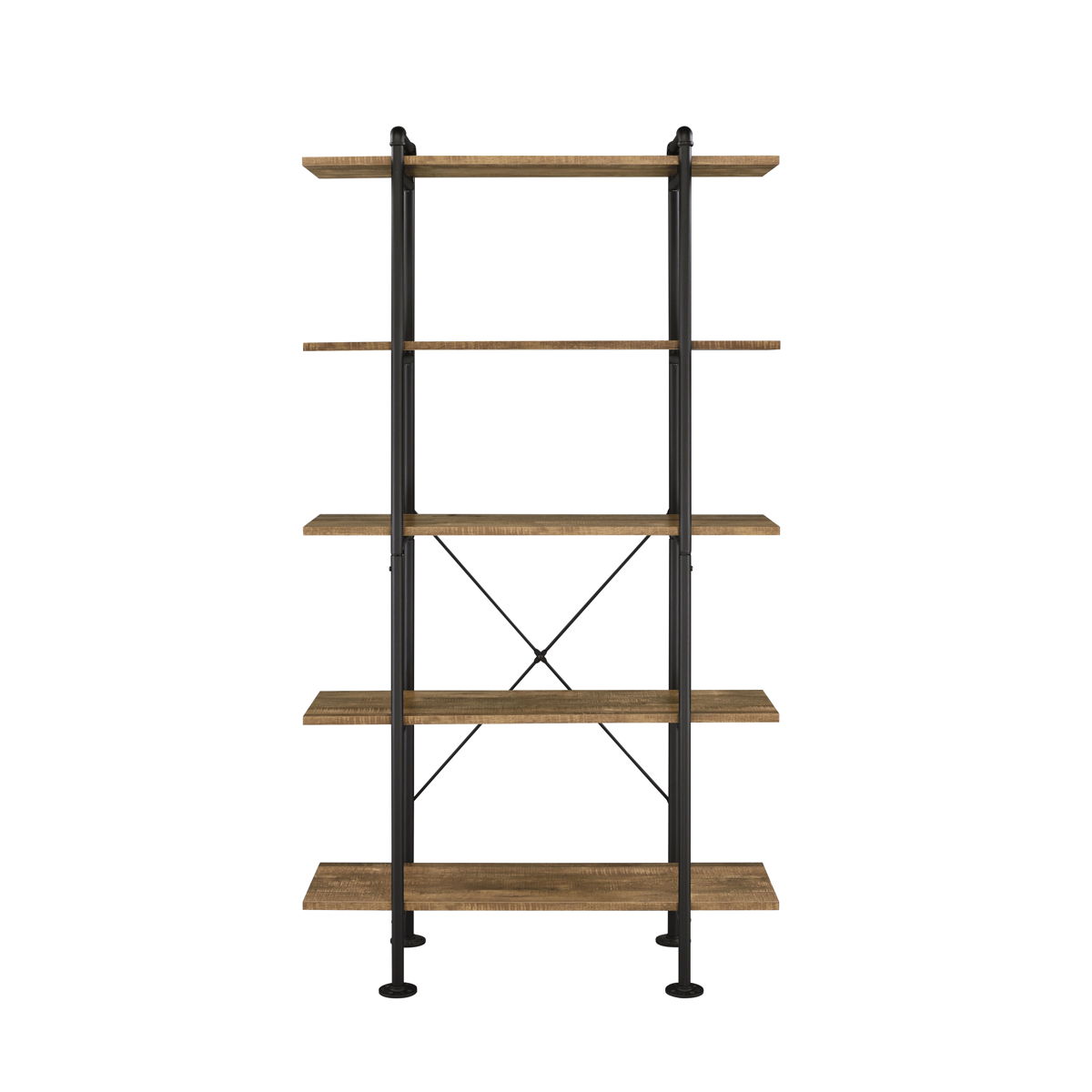 Nefo - Bookshelf - Rustic Oak & Black Finish - Tony's Home Furnishings