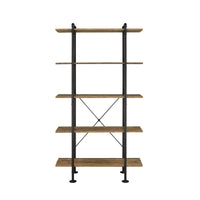 Nefo - Bookshelf - Rustic Oak & Black Finish - Tony's Home Furnishings