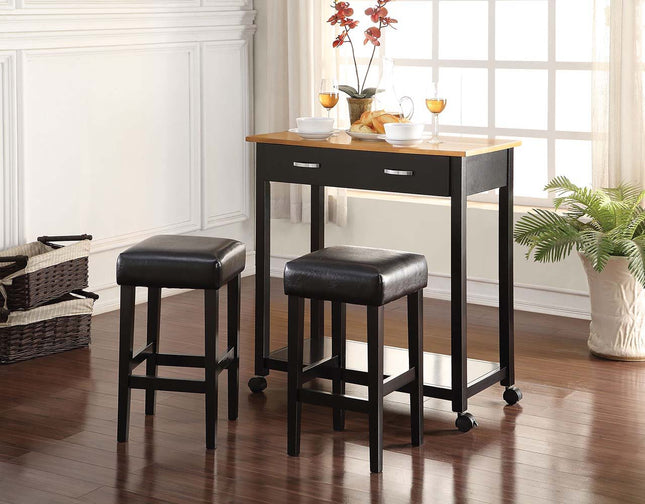 Maroth - Counter Height Set - Black & Black PU - Tony's Home Furnishings