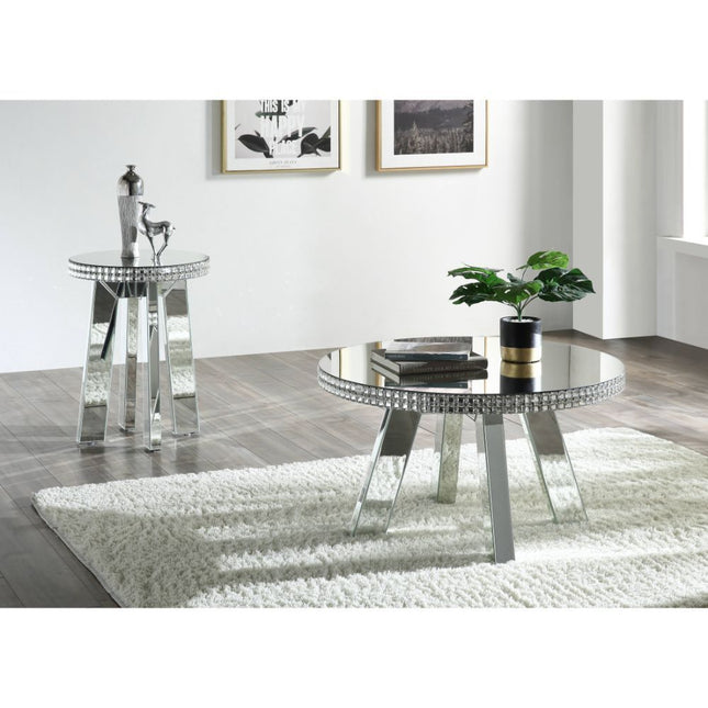 Lotus - Coffee Table - Mirrored & Faux Crystals - Tony's Home Furnishings