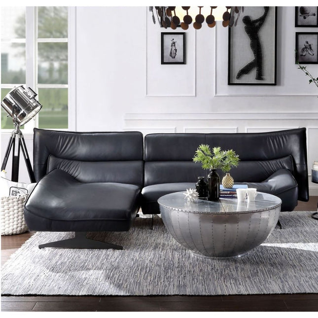 Maeko - Sectional Sofa - Dark Gray Top Grain Leather - Tony's Home Furnishings