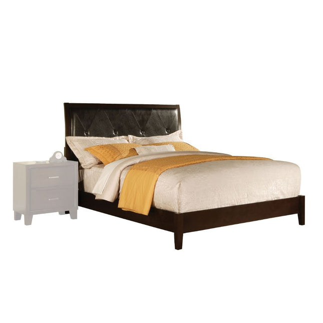 Tyler - Twin Bed - Black PU & CapPUccino - Tony's Home Furnishings