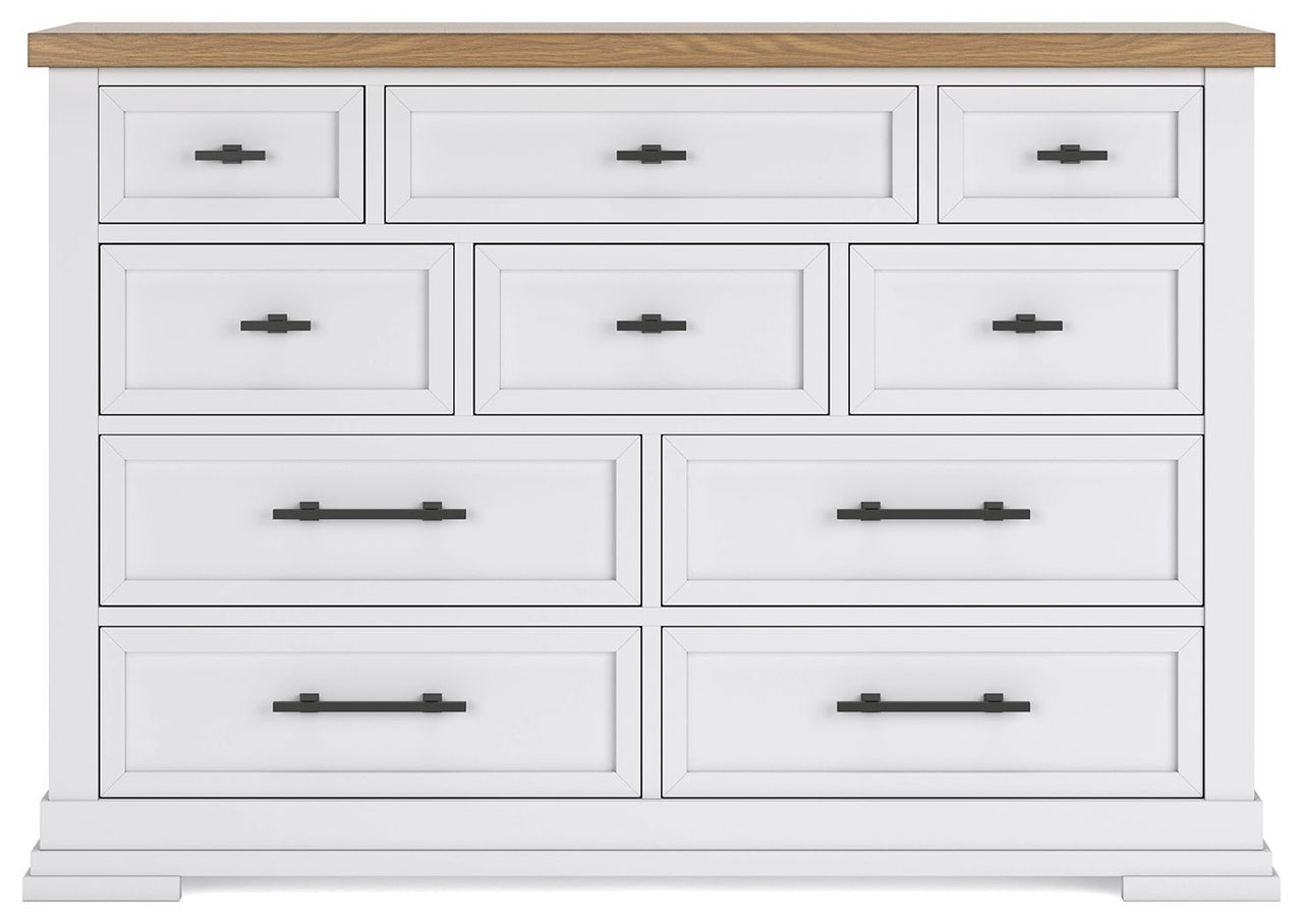 Ashbryn - White / Natural - Dresser - Tony's Home Furnishings