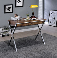 Callers - Desk - Weathered Oak & Chrome - Tony's Home Furnishings
