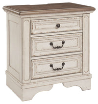 Thumbnail for Realyn - White / Brown / Beige - Three Drawer Night Stand - Tony's Home Furnishings