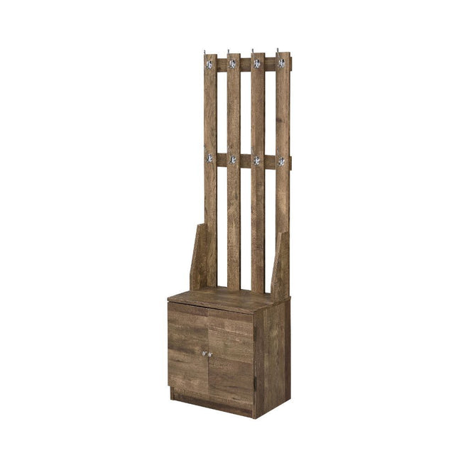 Sanuye - Hall Tree - Weathered Oak - Tony's Home Furnishings