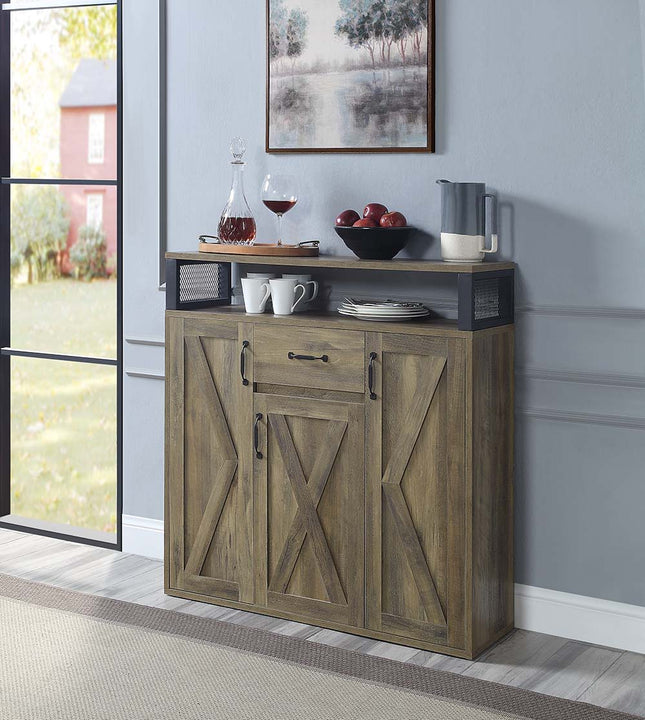 Abiram - Server - Rustic Oak Finish - Tony's Home Furnishings