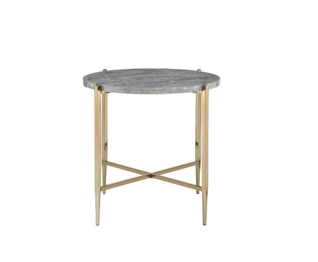 Tainte - End Table - Faux Marble & Champagne Finish - Tony's Home Furnishings