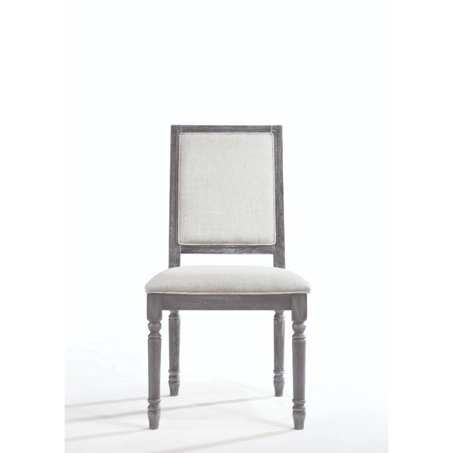 Leventis - Side Chair (Set of 2) - Cream Linen & Weathered Gray - Tony's Home Furnishings