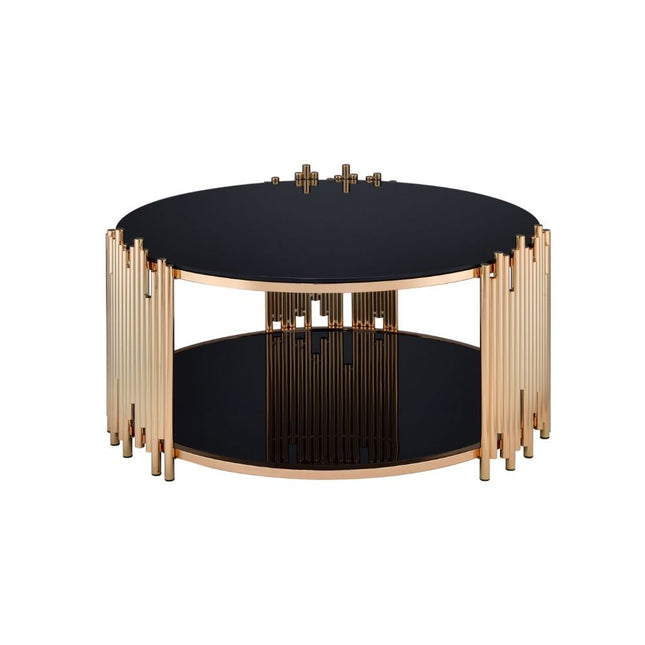 Tanquin - Coffee Table - Gold & Black Glass - Tony's Home Furnishings