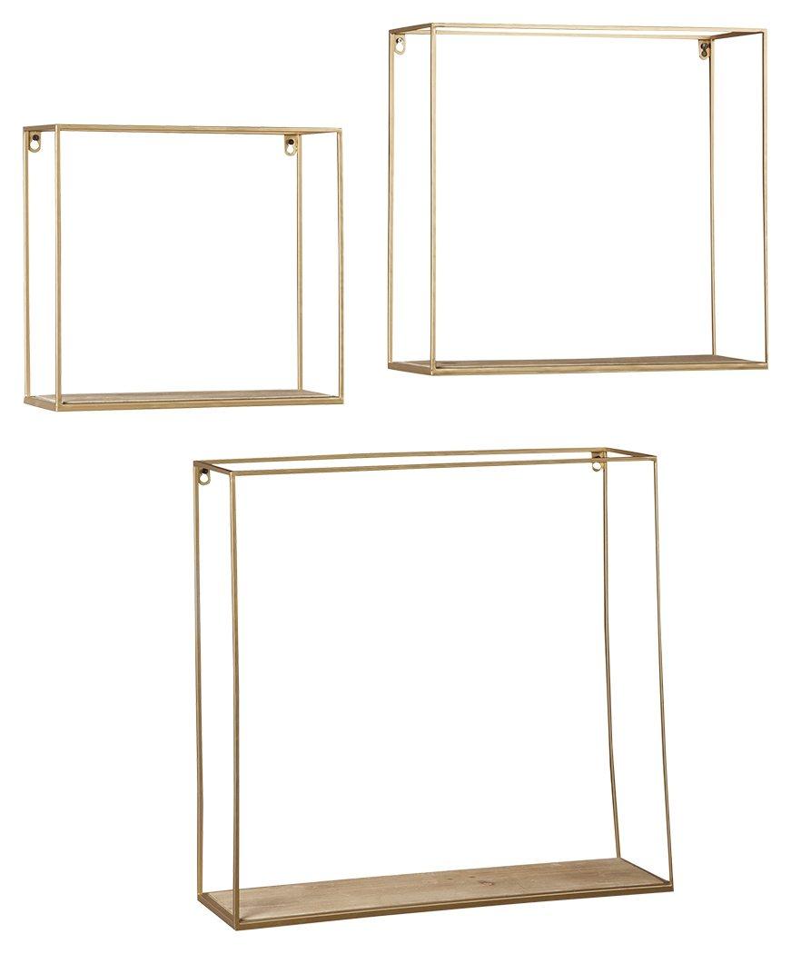 Efharis - Natural / Gold Finish - Wall Shelf Set (Set of 3) Tony's Home Furnishings Furniture. Beds. Dressers. Sofas.