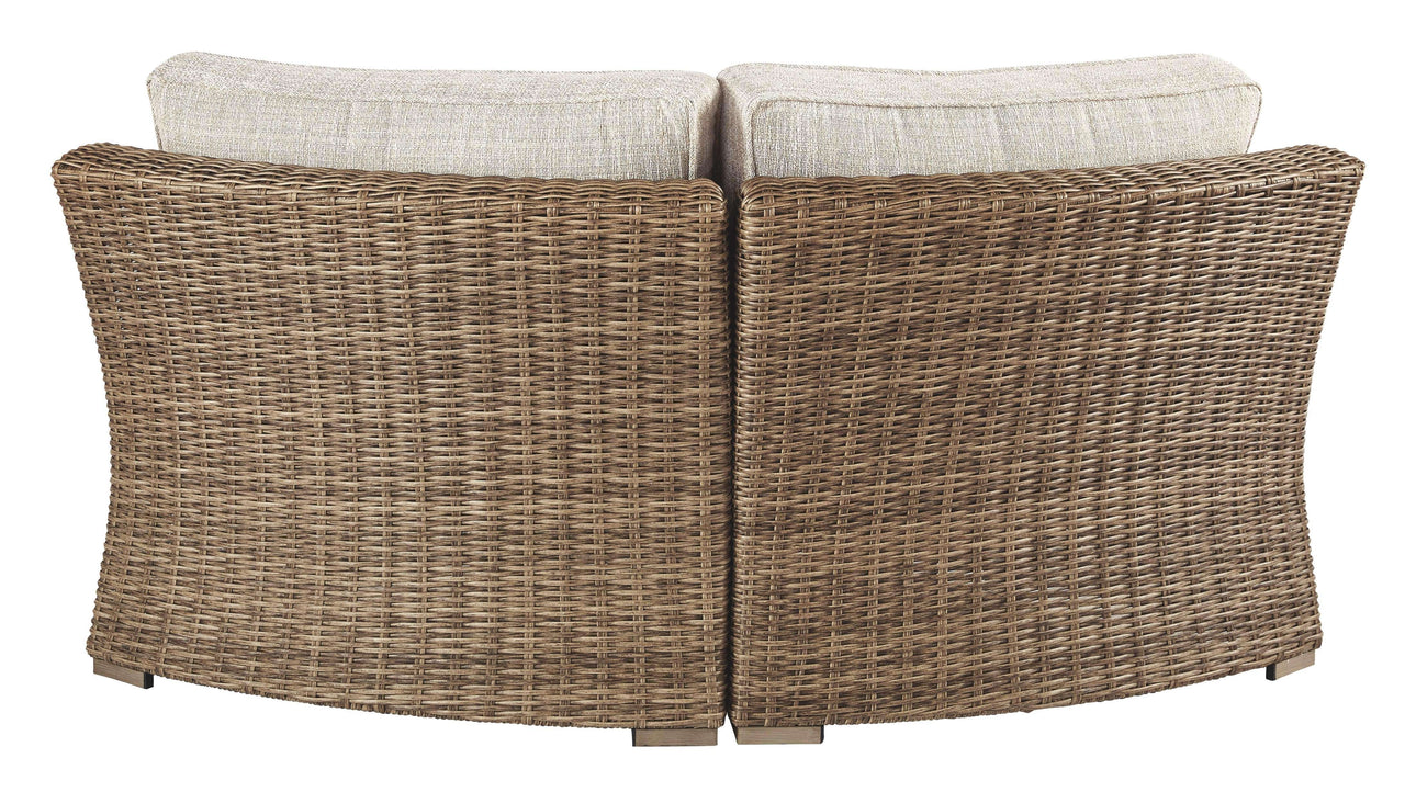 Beachcroft - Beige - Curved Corner Chair W/Cushion Tony's Home Furnishings Furniture. Beds. Dressers. Sofas.