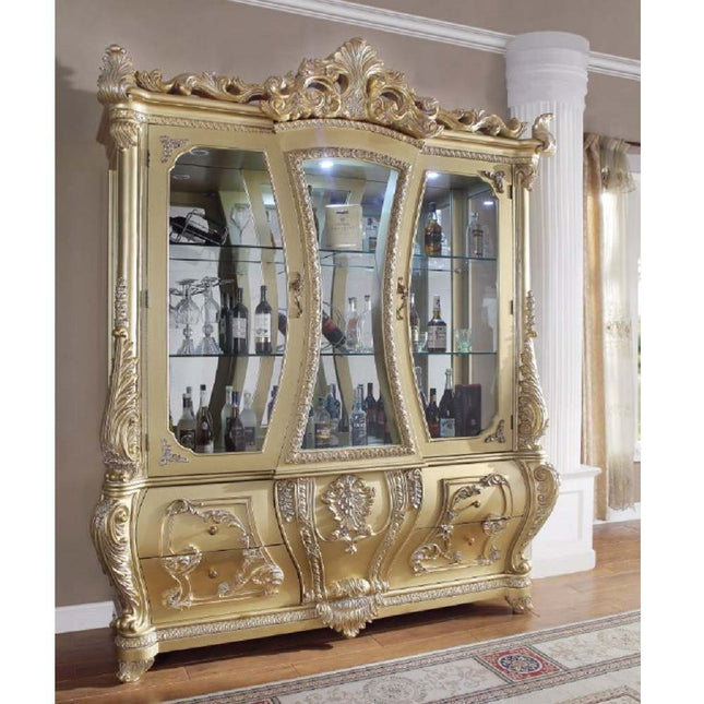 Cabriole - Curio - Gold Finish - Tony's Home Furnishings