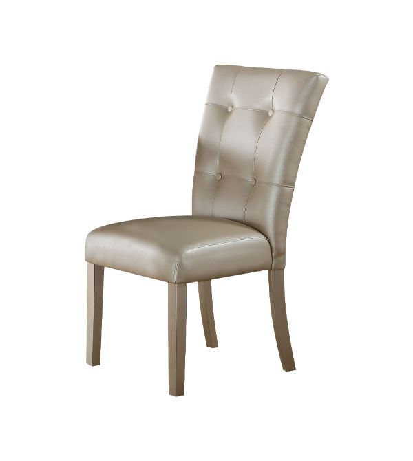 Voeville II - Side Chair (Set of 2) - Platinum - PU & Platinum - Tony's Home Furnishings