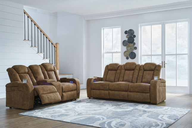 Wolfridge - Brindle - 2 Pc. - Power Reclining Sofa, Power Reclining Loveseat With Console - Tony's Home Furnishings