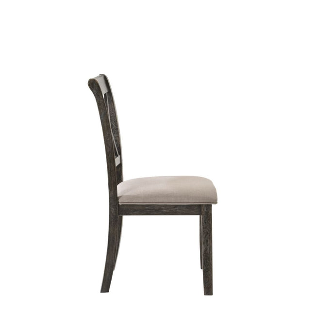 Claudia II - Side Chair (Set of 2) - Fabric & Weathered Gray - Tony's Home Furnishings